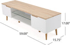 Wood TV Stand Matte Oak Finish