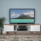 Wood TV Stand Matte Oak Finish