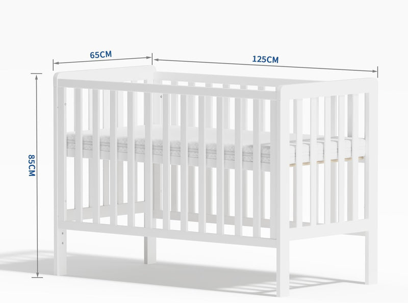 Wooden Baby Cot Bed with Deluxe Aloe Vera