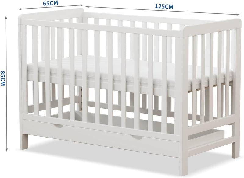 Wooden Baby Cot Bed with Deluxe Aloe Vera