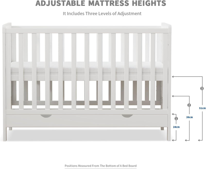Wooden Baby Cot Bed with Deluxe Aloe Vera
