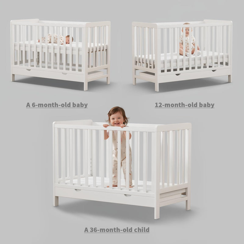 Wooden Baby Cot Bed with Deluxe Aloe Vera