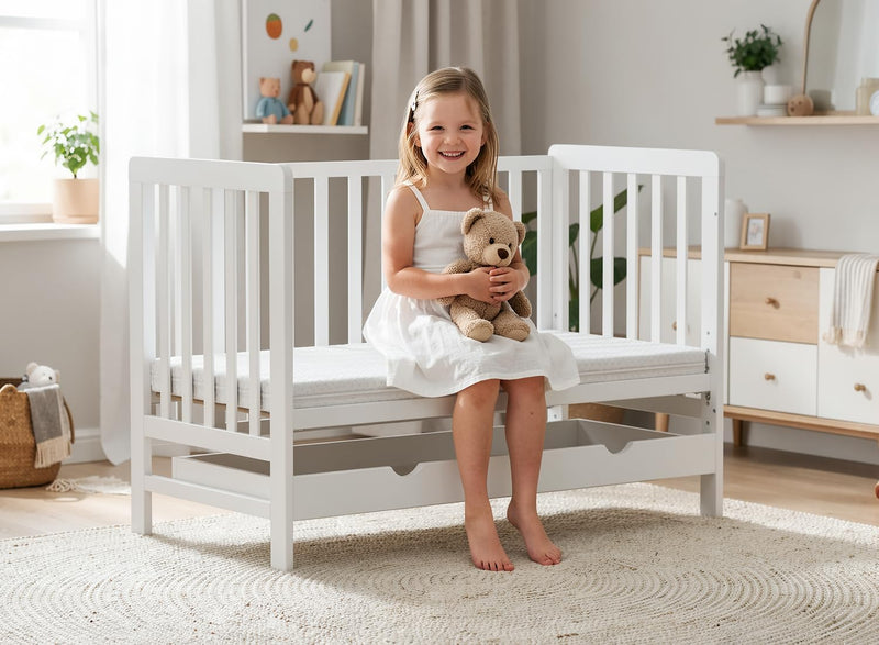 Wooden Baby Cot Bed with Deluxe Aloe Vera
