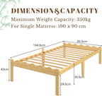 Wooden Bed Frame Modern Bamboo Wood Style