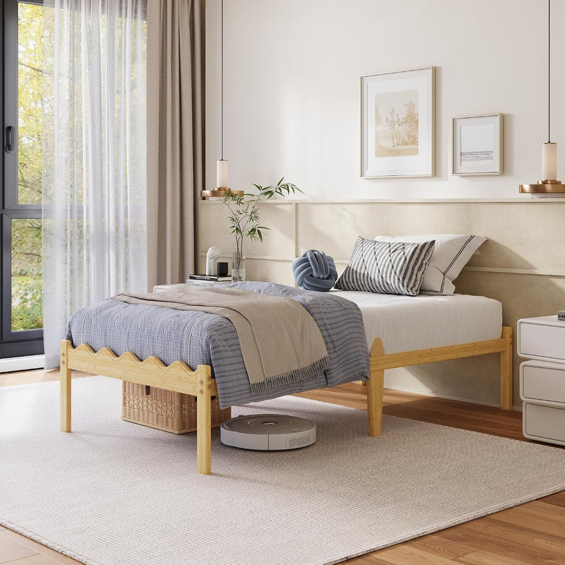 Wooden Bed Frame Modern Bamboo Wood Style