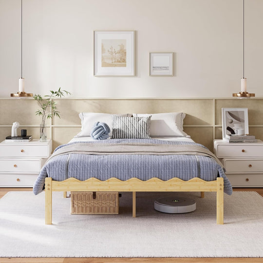 Wooden Bed Frame Modern Bamboo Wood Style