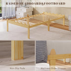 Wooden Bed Frame Modern Bamboo Wood Style