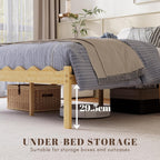 Wooden Bed Frame Modern Bamboo Wood Style