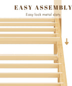 Wooden Bed Frame with Headboard Bamboo Wood Frames