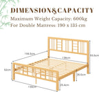 Wooden Bed Frame with Headboard Bamboo Wood Frames