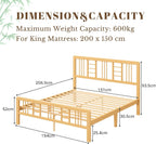 Wooden Bed Frame with Headboard Bamboo Wood Frames