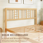 Wooden Bed Frame with Headboard Bamboo Wood Frames