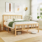 Wooden Bed Frame with Headboard Bamboo Wood Frames