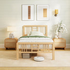 Wooden Bed Frame with Headboard Bamboo Wood Frames