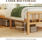 Wooden Bed Frame with Headboard Bamboo Wood Frames