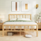 Wooden Bed Frame with Headboard Bamboo Wood Frames
