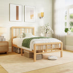 Wooden Bed Frame with Headboard Bamboo Wood Frames