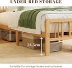 Wooden Bed Frame with Headboard Bamboo Wood Frames