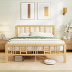 Wooden Bed Frame with Headboard Bamboo Wood Frames