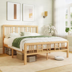 Wooden Bed Frame with Headboard Bamboo Wood Frames