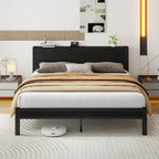 Wooden Bed Frame with Storage Headboard Shelf 3FT