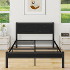 Wooden Bed Frame with Storage Headboard Shelf 3FT