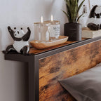 Wooden Bed Frame with Storage Headboard Shelf 3FT