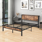 Wooden Bed Frame with Storage Headboard Shelf 3FT