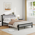 Rustic Bed Frame Wooden Storage Headboard