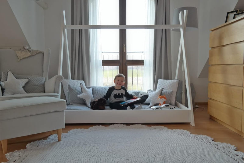 Wooden Bed Scandinavian Style Modern Kids Home Teepee