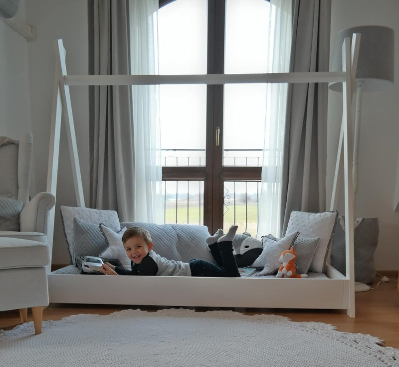 Wooden Bed Scandinavian Style Modern Kids Home Teepee