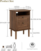 Country Style Bedside Table with Door Shelf