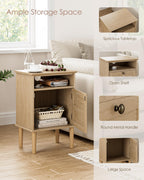 Country Style Bedside Table with Door Shelf