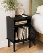 Country Style Bedside Table with Door Shelf