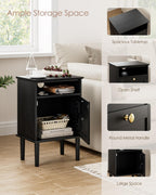 Country Style Bedside Table with Door Shelf