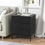 Wooden Bedside Table with 3 Drawers Chest