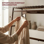 Wooden Clothes Rail Rack with Shoe Storage Garment