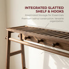 Wooden Clothes Rail Rack with Shoe Storage Garment