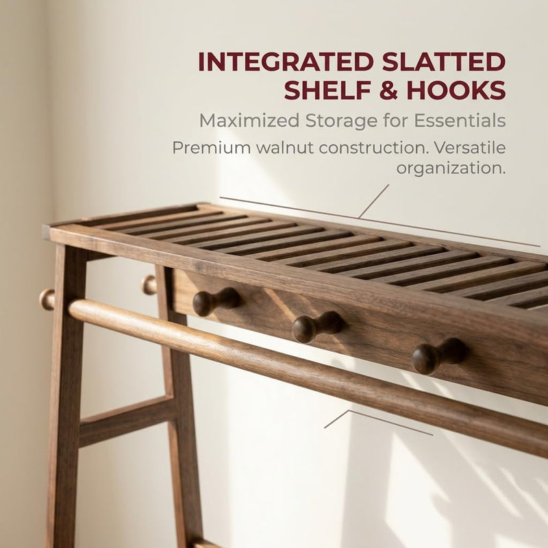 Wooden Clothes Rail Rack with Shoe Storage Garment
