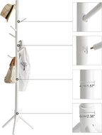 Wooden Coat Rack Stand Hall Tree Free Standing