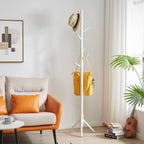Wooden Coat Rack Stand Hall Tree Free Standing