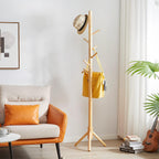 Wooden Coat Rack Stand Hall Tree Free Standing