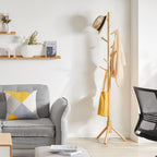 Wooden Coat Rack Stand Hall Tree Free Standing