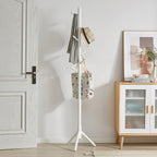 Wooden Coat Rack Stand Hall Tree Free Standing