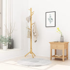 Wooden Coat Rack Stand Hall Tree Free Standing