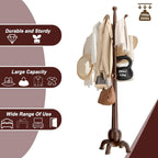 Wooden Coat Rack Stand with 8 Hooks Free