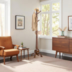 Wooden Coat Rack Stand with 8 Hooks Free