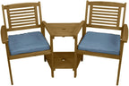 Wooden Companion Love Seat Garden Chairs 2 Tier