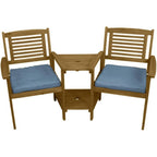 Wooden Companion Love Seat Garden Chairs 2 Tier