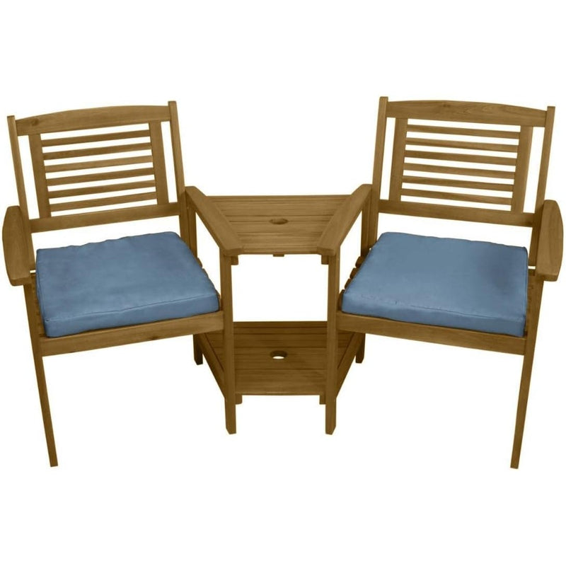 Wooden Companion Love Seat Garden Chairs 2 Tier